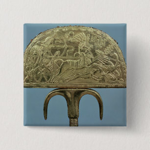 Badge Carré 5 Cm fan d'Autruche-plume de la tombe de