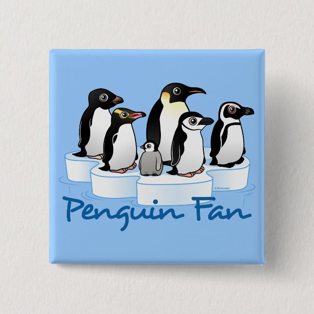 Badge Carré 5 Cm Fan de pingouin (Devant)