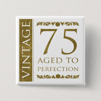 Badge Carré 5 Cm Fancy Vintage 75e anniversaire