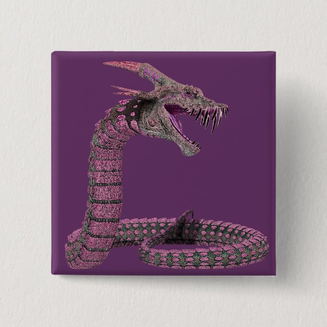 Badge Carré 5 Cm Fantasy Creature Pink Purple (Devant)
