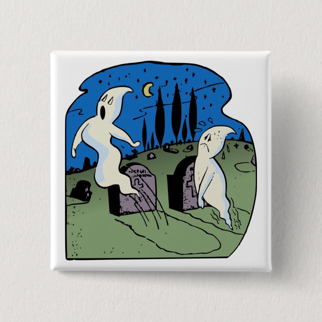 Badge Carré 5 Cm Fantôme (Devant)