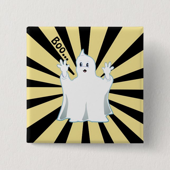 Badge Carré 5 Cm Fantôme Trumpy Mignon Radieux (Devant)