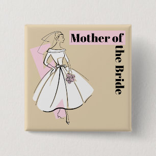 Badge Carré 5 Cm Fashion Bride Neutral Mère de la mariée carré