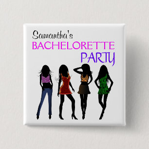 Badge Carré 5 Cm Fashion Divas Black Silhouette Bachelorette Party