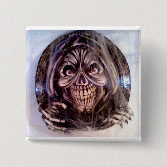 Badge Carré 5 Cm Faucheuse (Devant)
