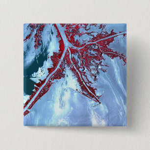 Badge Carré 5 Cm Faux satellite