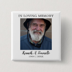 Badge Carré 5 Cm Favour funéraire mémorial classique