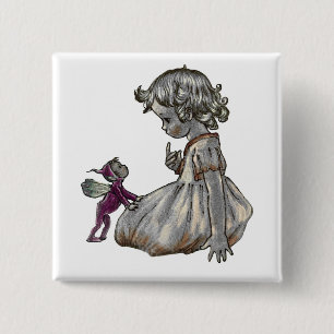 Badge Carré 5 Cm Fée pourpre