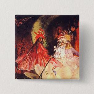 Badge Carré 5 Cm Fées d'été
