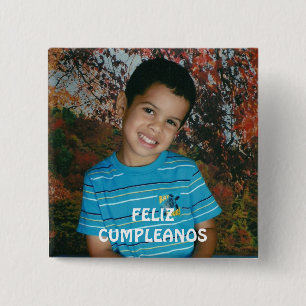 Badge Carré 5 Cm Feliz Cumpleanos