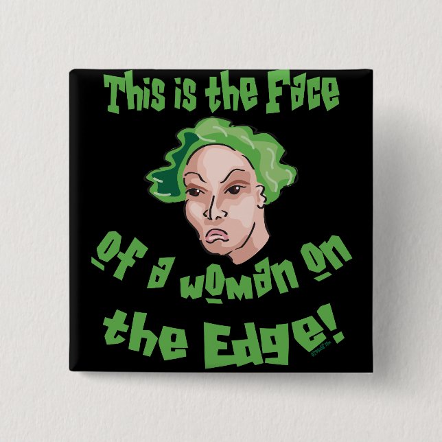 Badge Carré 5 Cm Femme au bord (Devant)