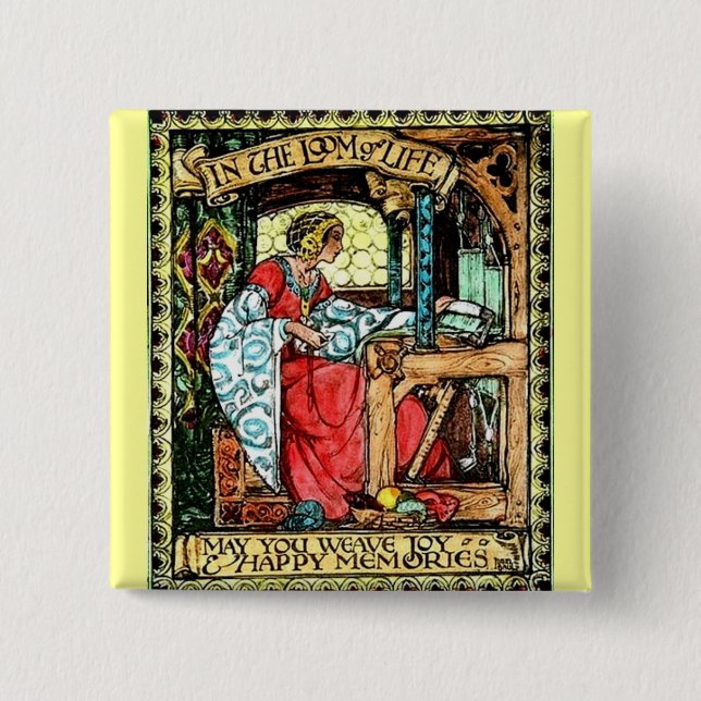 Badge Carré 5 Cm Femme au tissage (Devant)