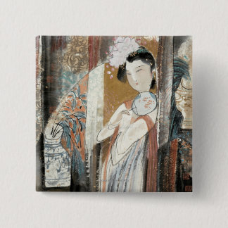 Badge Carré 5 Cm Femme avec l'épingle à cheveux florale