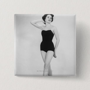 Badge Carré 5 Cm Femme dans le corset noir