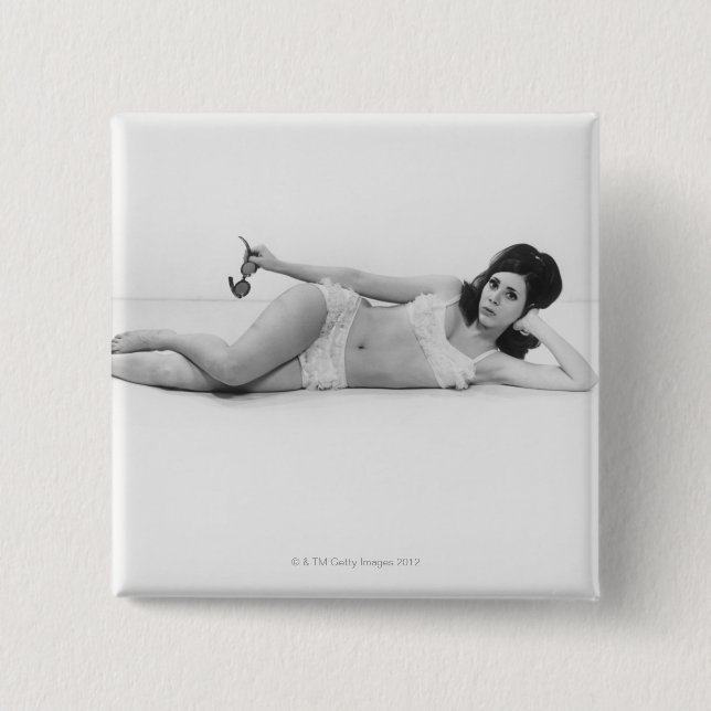 Badge Carré 5 Cm Femme dans les vêtements de bain (Devant)