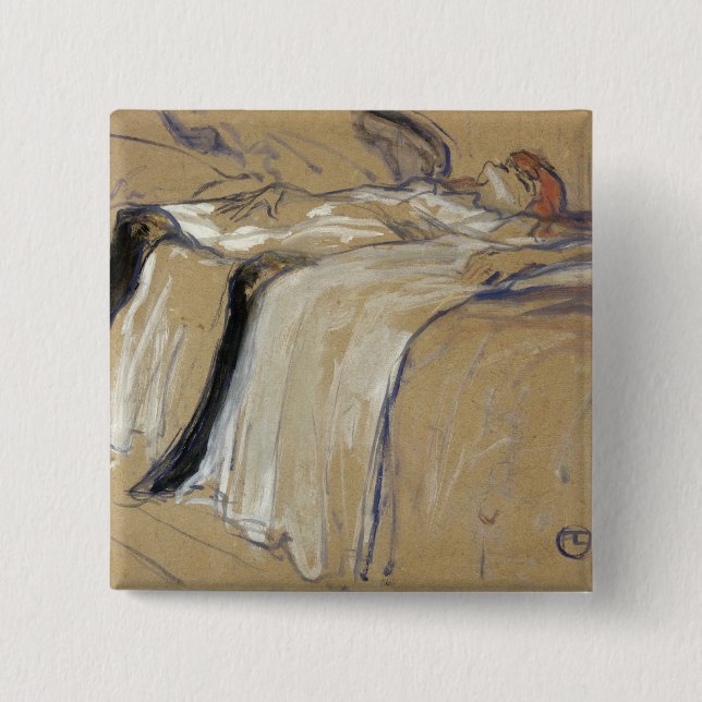 Badge Carré 5 Cm Femme de Henri De Toulouse-Lautrec | se trouvant (Devant)