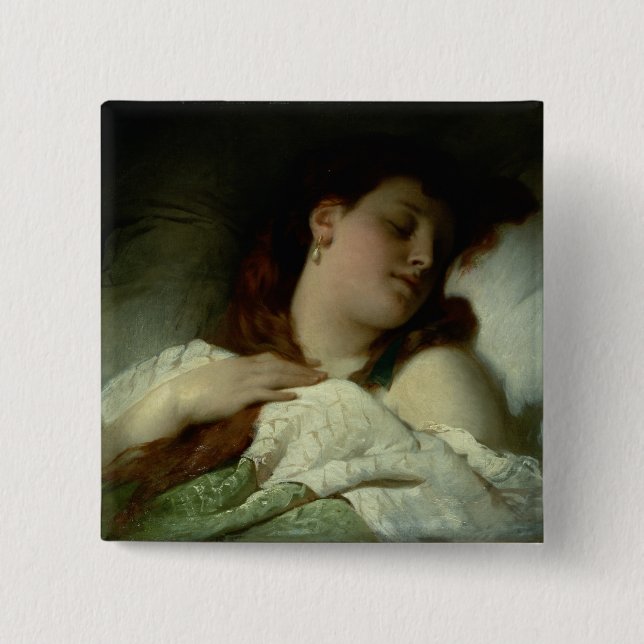 Badge Carré 5 Cm Femme de sommeil (Devant)