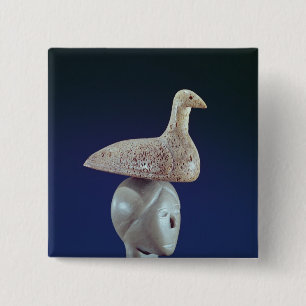 Badge Carré 5 Cm Femme pensant à un oiseau de dingue, de cap Dorse