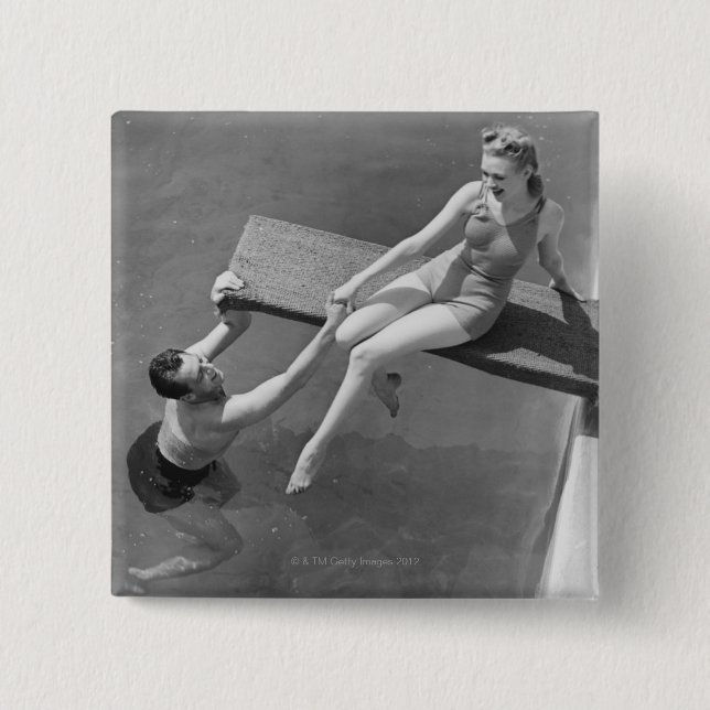 Badge Carré 5 Cm Femme sur le conseil de plongée (Devant)