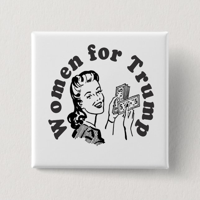 Badge Carré 5 Cm Femmes pour l'atout - dollars Donald d'argent (Devant)