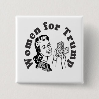 Badge Carré 5 Cm Femmes pour l'atout - dollars Donald d'argent