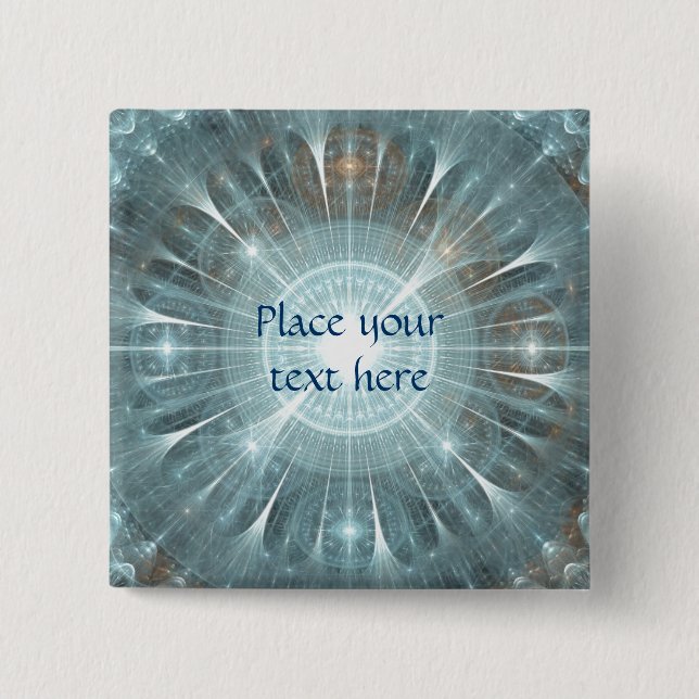 Badge Carré 5 Cm Fenêtre de la cathédrale de Noël (Devant)