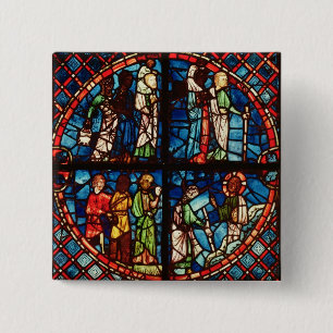 Badge Carré 5 Cm Fenêtre de la chapelle de la Vierge