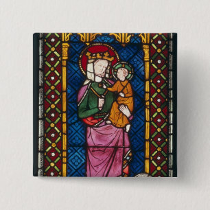 Badge Carré 5 Cm Fenêtre en verre teinté