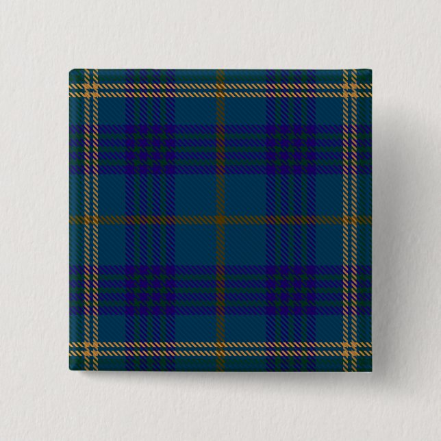 Badge Carré 5 Cm Fermanagh Comté Tartan irlandais (Devant)