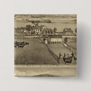 Badge Carré 5 Cm Ferme de SA Cockayne près de Moundsville