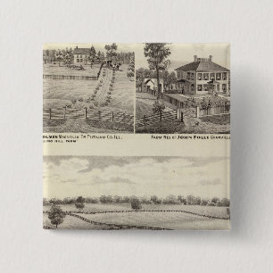 Badge Carré 5 Cm Ferme et résidence au Magnolia