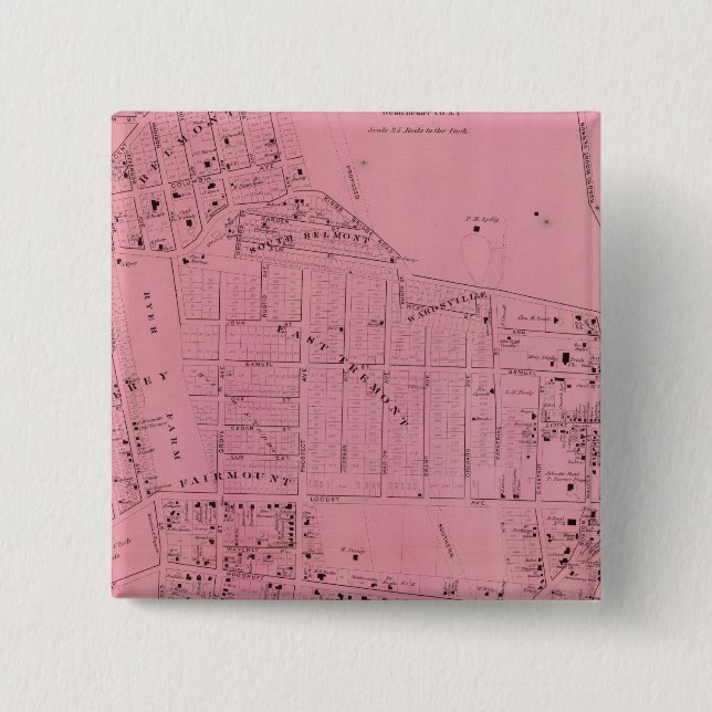 Badge Carré 5 Cm Fermes occidentales (Devant)