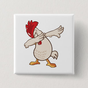 Badge Carré 5 Cm Fermier de Dabbing de poulet danse de Dab