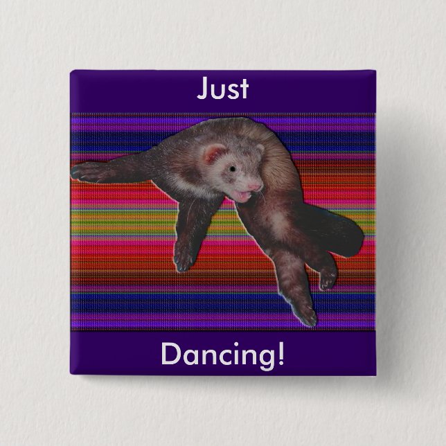 Badge Carré 5 Cm Ferret de danse (Devant)