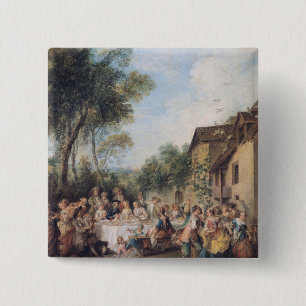 Badge Carré 5 Cm Festin de mariage dans le village