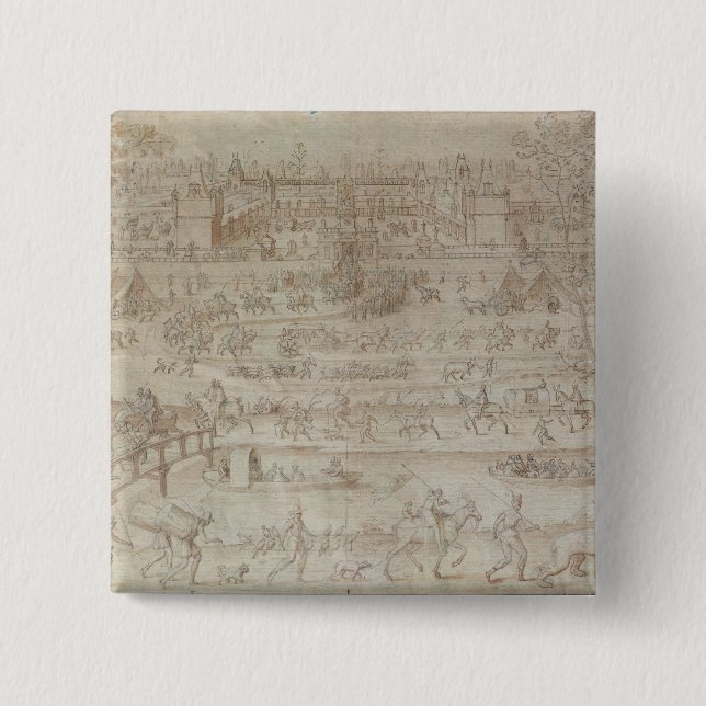 Badge Carré 5 Cm Festival au d'Anet de château (Devant)