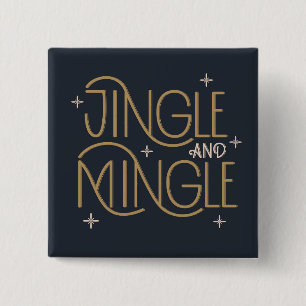 Badge Carré 5 Cm Festive Jingle et Mingle Holiday Design