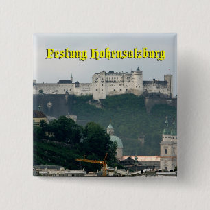 Badge Carré 5 Cm Festung Hohensalzburg, Salzbourg Autriche