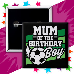 Badge Carré 5 Cm Fête de football pour enfants mère du garçon d'ann
