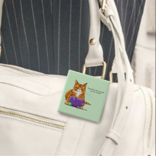 Badge Carré 5 Cm Fête de la mère de la mère du meilleur chat