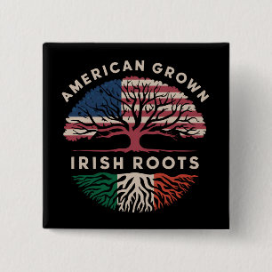 Badge Carré 5 Cm Fête de la Saint-Patrick American Grown Irish Root