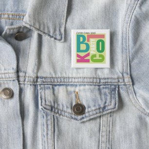 Badge Carré 5 Cm Fête de quartier estivale de type rétro