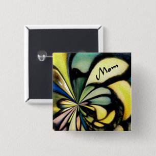 Badge Carré 5 Cm Fête des mères Tiffany soies