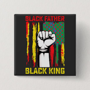 Badge Carré 5 Cm Fête des pères noirs Juneteenth Papa Roi célébrant