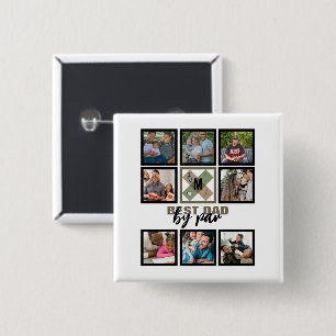 Badge Carré 5 Cm Fête des pères Personnalisée Meilleur Papa Par Par