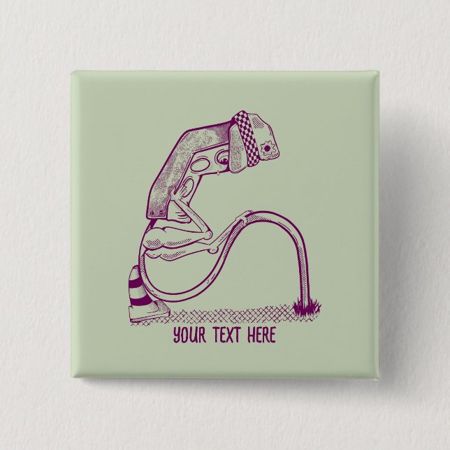 Badge Carré 5 Cm Feu de circulation déprimé (Devant)