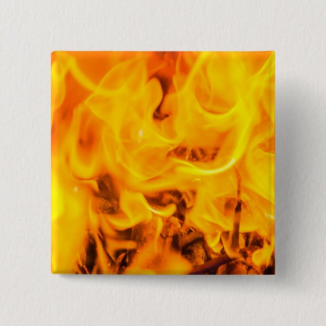 Badge Carré 5 Cm Feu et flammes (Devant)