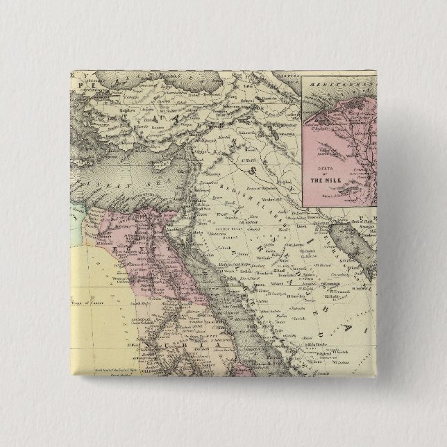 Badge Carré 5 Cm Feuille Afrique-Est (Devant)
