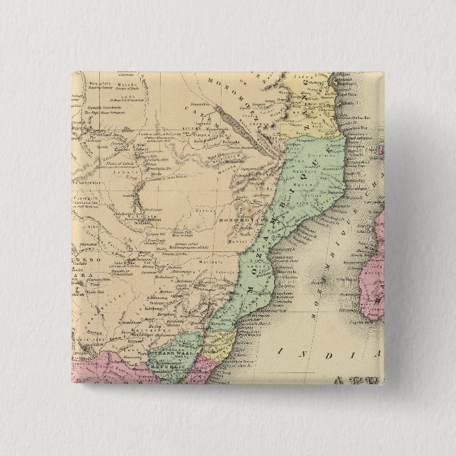 Badge Carré 5 Cm Feuille Afrique Sud (Devant)