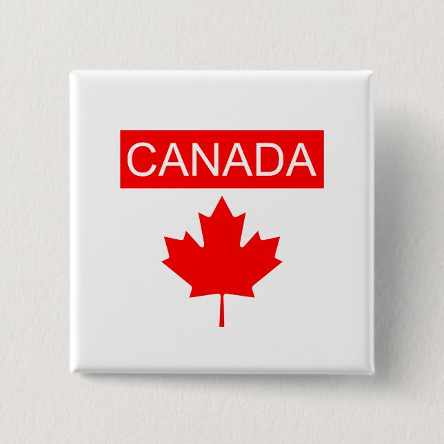 Badge Carré 5 Cm Feuille d'érable du Canada  (Devant)